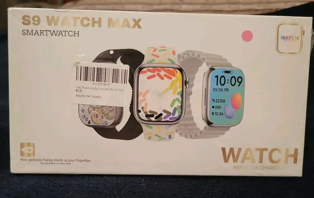 S9 Watch Max SmartWatch Bluetooth Wireless Charging Fitness Tracker Rainbow Pink